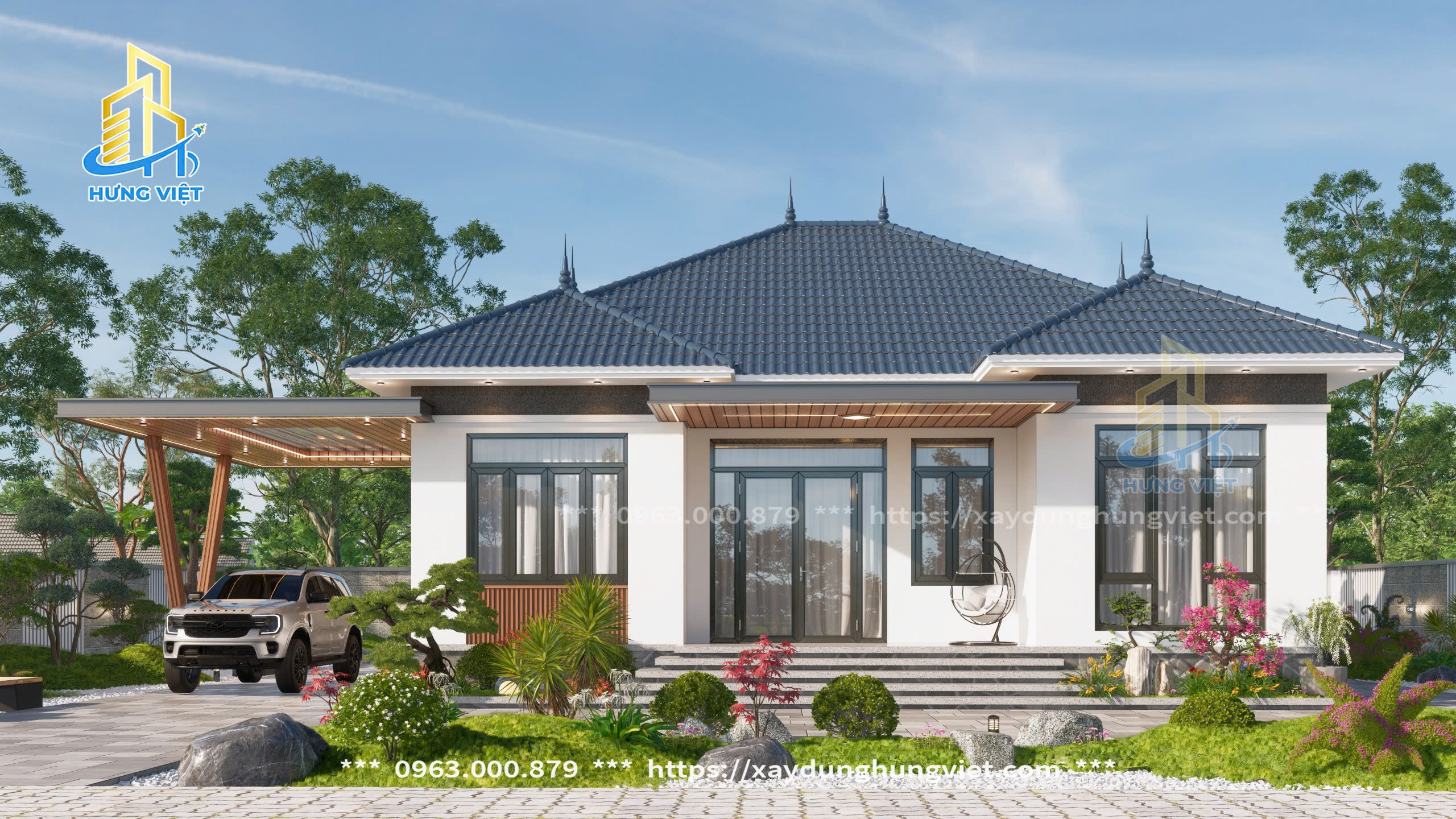 [MS54] Nhà chị Chi – Gia Lai: Nhà mái Nhật 1 trệt tinh tế, hiện đại giữa cao nguyên nắng gió